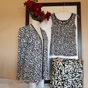 Vintage Animal Print Tiger King Twin Set Top/ Jacket